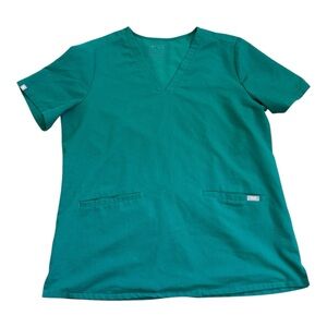 Figs Technical Collection Double Pocket Scrub Top Green Women's Sz XL